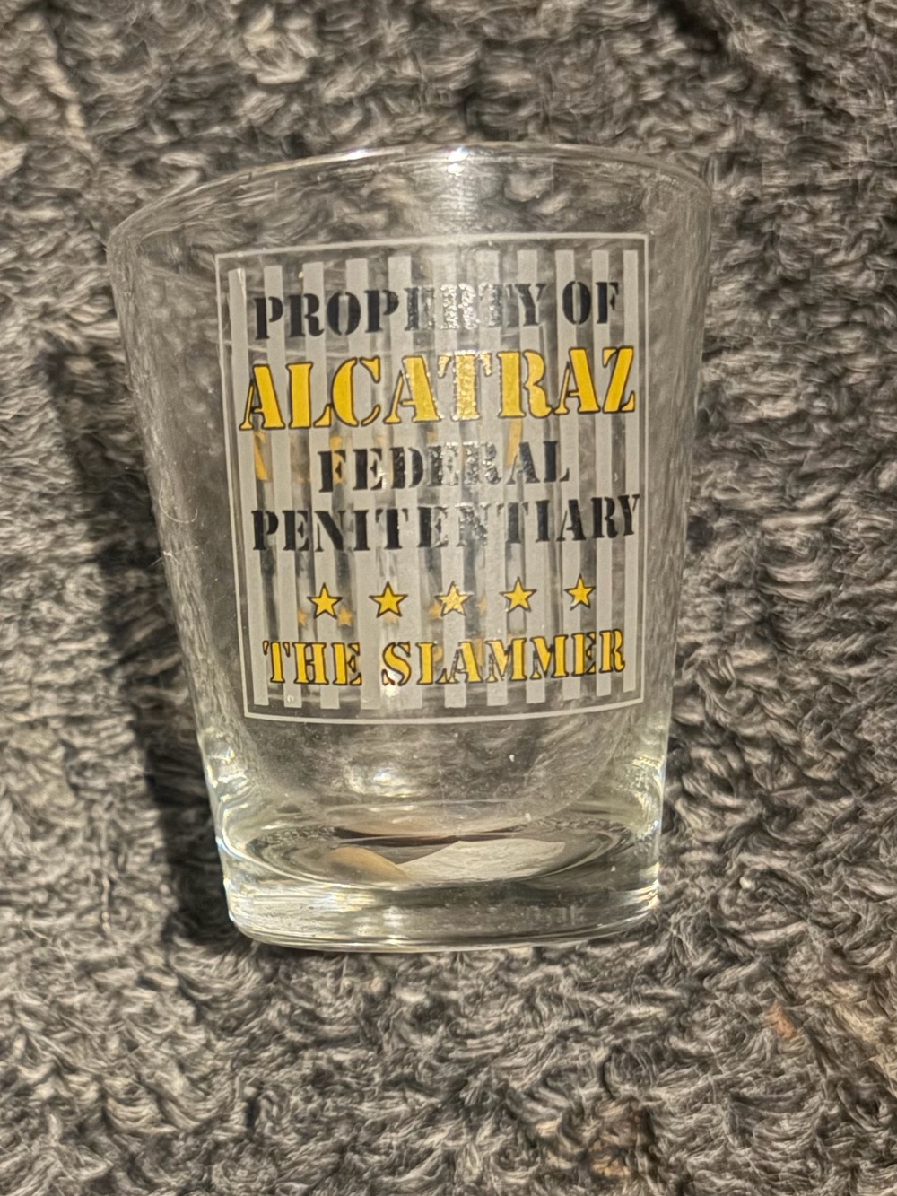 Property of Alcatraz federal penitentiary shot glass